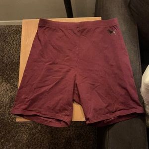 EUC PINK Burgundy Biker Shorts - Size S